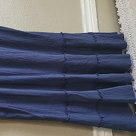 Essentials CottonSpring Summer Midi dress Size L sleeveless round neck blue - Picture 7 of 10